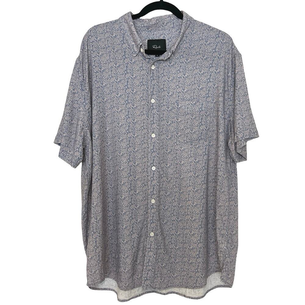 Rails Men’s Carson Floral Print Linen Blend Butto… - image 2